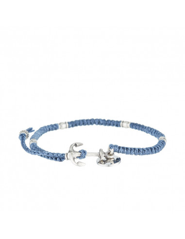 Bracelet Homme en corde cirée DARK BLUE WAX - Rockstone