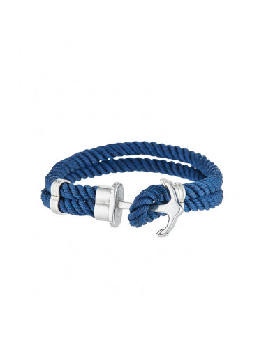 Bracelet Homme corde DARK BLUE ANCHOR - Rockstone