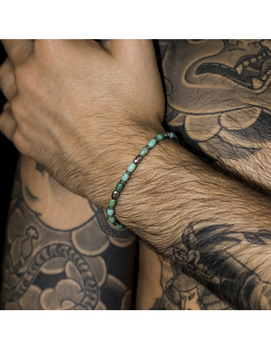 Bracelet Ajustable 'Louka'Turquoise Verte - Rockstone