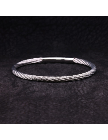 Bracelet Homme cable en acier Fermoir ZACK - Rockstone