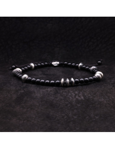 Bracelet Homme UNAI Perles noires - Rockstone
