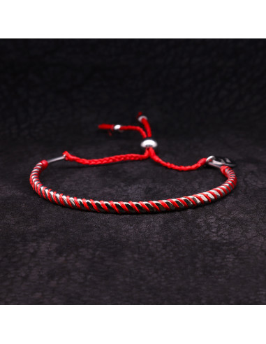 Bracelet Homme en acier et cordon RED WAX - Rockstone