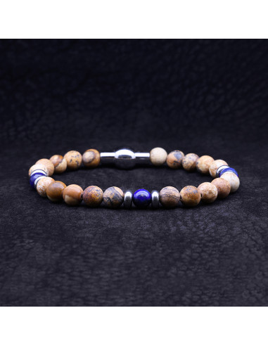 Bracelet Perle Neige Et Bleu 'Allande' - Rockstone