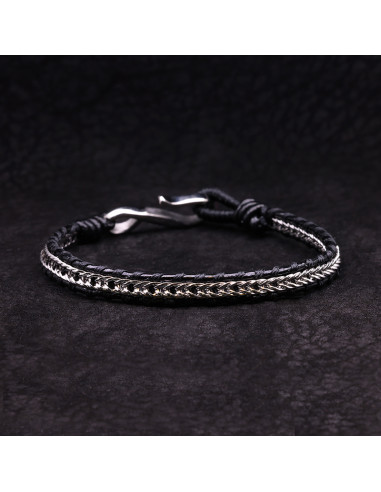 Bracelet Homme en cuir et acier GENTLEMEN - Rockstone