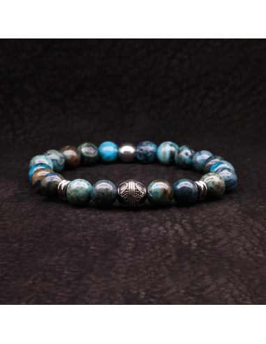 Bracelet perles agate bleu - Rockstone